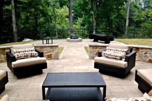 Outdoor Living Space with Natural Stone