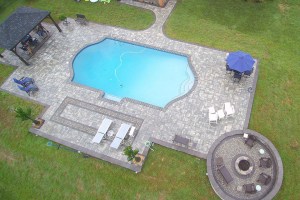 Pool Patio Renovation with Pavilion and Fire Pit