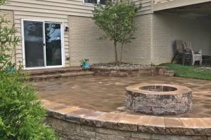 Front Walk and Patio with Fire Pit