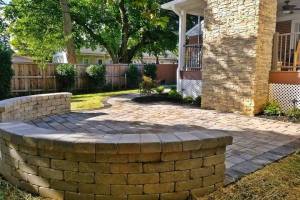 Small Patio and Walkway with Cobblestone Look
