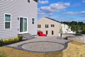 Traditional Paver Patio with Fire Pit