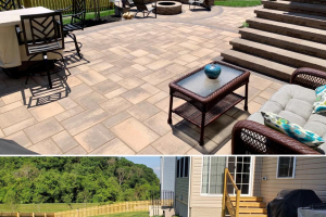 Multi-Level Patio with Fire Pit