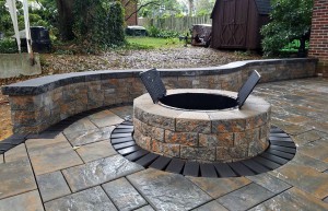 Custom Hardscapes and Firepit in Frederick Maryland