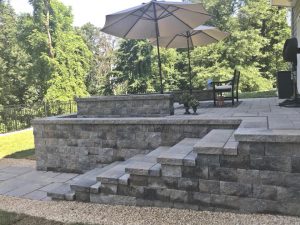 steps with patio