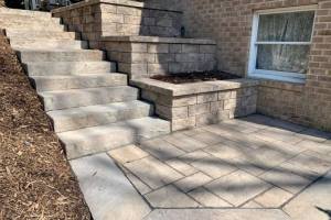 Wood Steps Replaced with Techo Bloc Rocka Step 