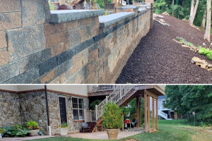 Wormans Mill Pond View Circle Patio and Wall